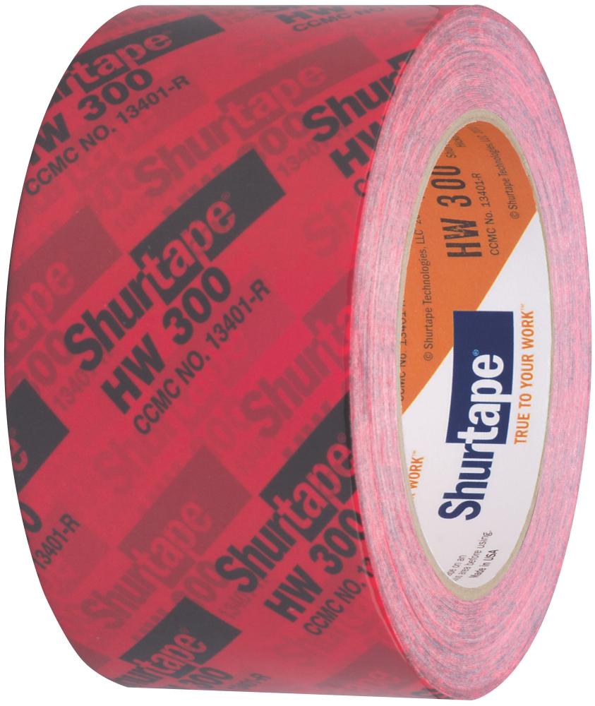 HW 300 Housewrap/Sheathing Tape - Red Printed - 3 mil - 60mm x 66m - 1 Roll